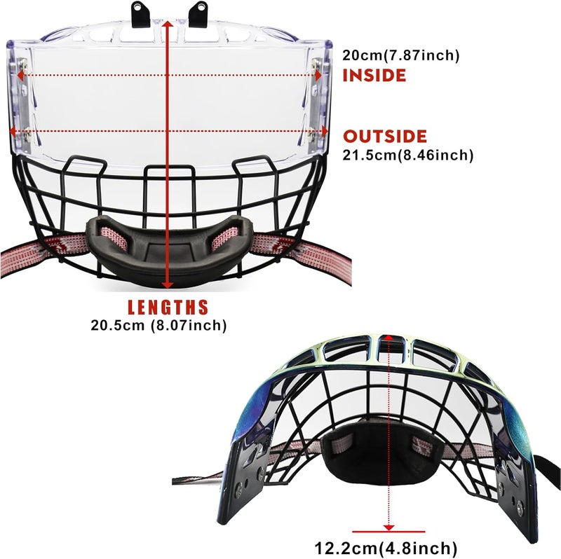 GY PC300 Hockey Helmet Cage & Face Shield Protector Combo - Image 5